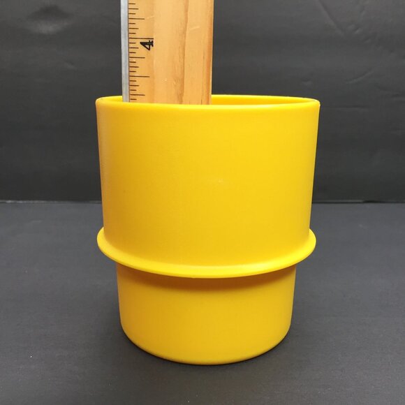 Vintage Set 4 1970s Tupperware Stacking Camp Mugs Cups 1312 Orange Yellow Green - Picture 14 of 15